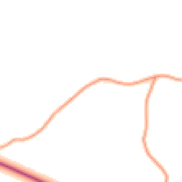Daytime road noise heatmap for PO18 9BT