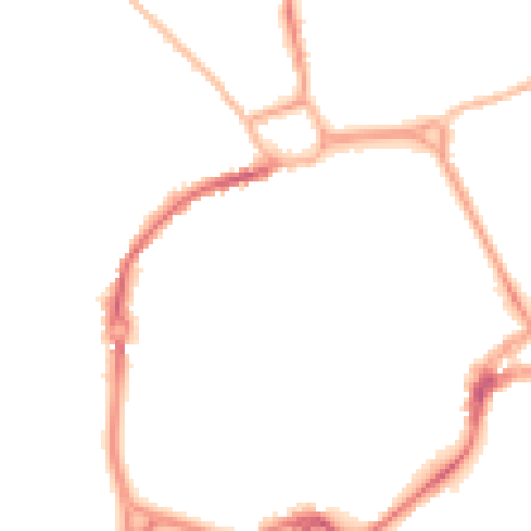 Night-time road noise heatmap for PO19 1AW