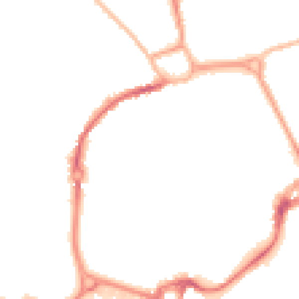 Night-time road noise heatmap for PO19 1AX