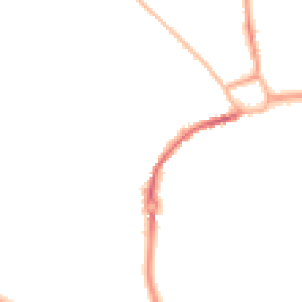 Night-time road noise heatmap for PO19 1BG