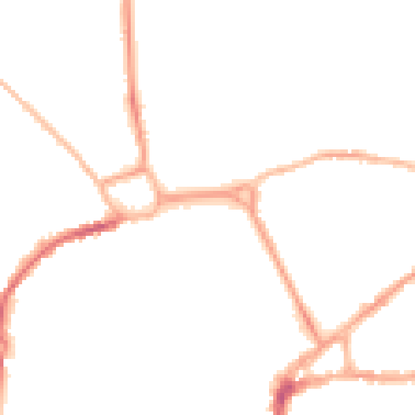 Night-time road noise heatmap for PO19 1BL