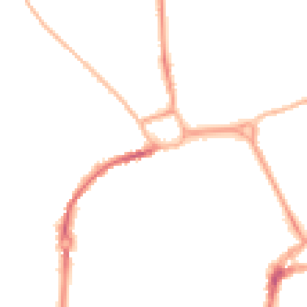 Night-time road noise heatmap for PO19 1BP