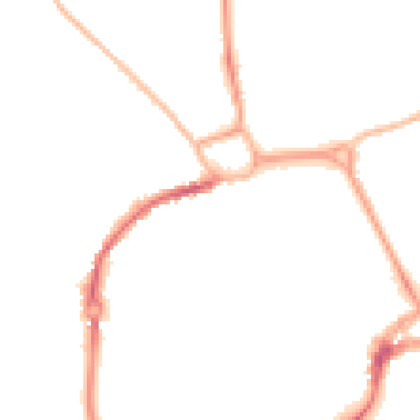 Night-time road noise heatmap for PO19 1BZ