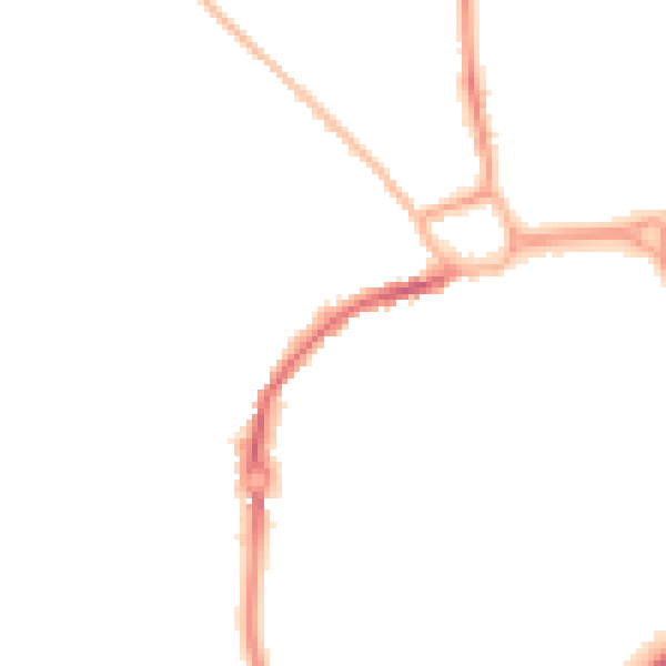 Night-time road noise heatmap for PO19 1DE
