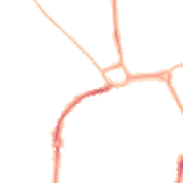 Night-time road noise heatmap for PO19 1DH