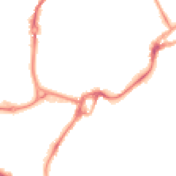 Night-time road noise heatmap for PO19 1DT