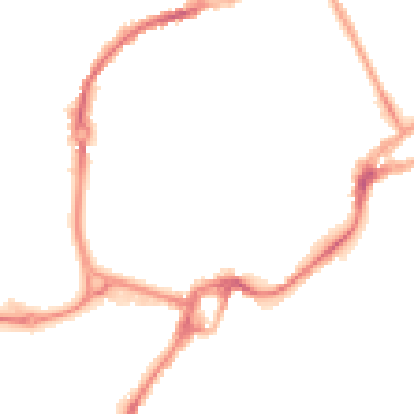 Night-time road noise heatmap for PO19 1EJ