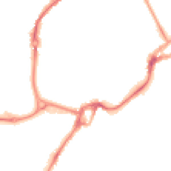 Night-time road noise heatmap for PO19 1EL