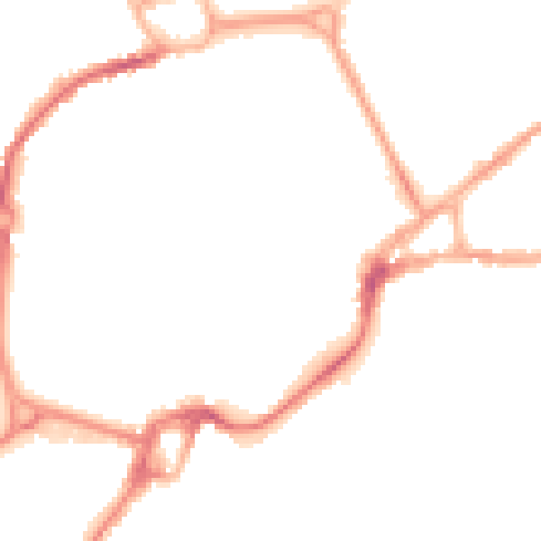 Night-time road noise heatmap for PO19 1HL