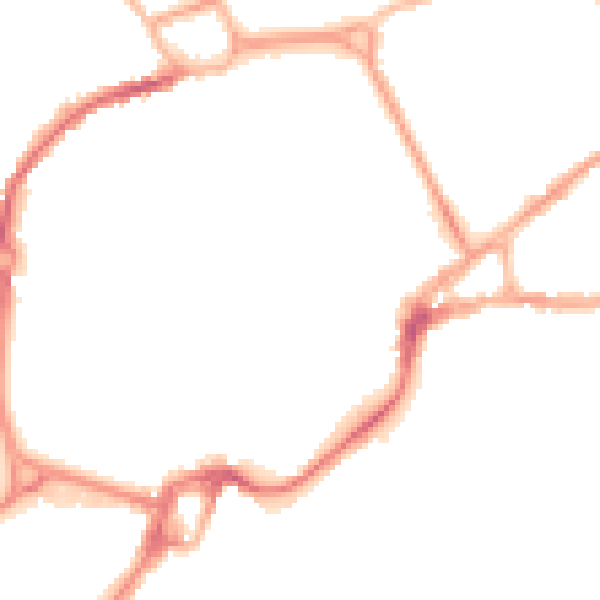 Night-time road noise heatmap for PO19 1HS