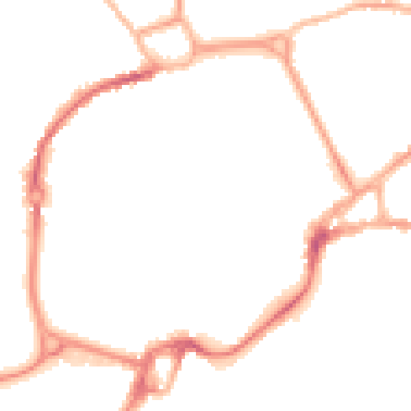 Night-time road noise heatmap for PO19 1NP