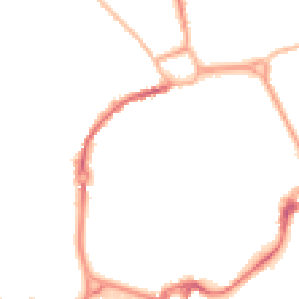 Night-time road noise heatmap for PO19 1QL