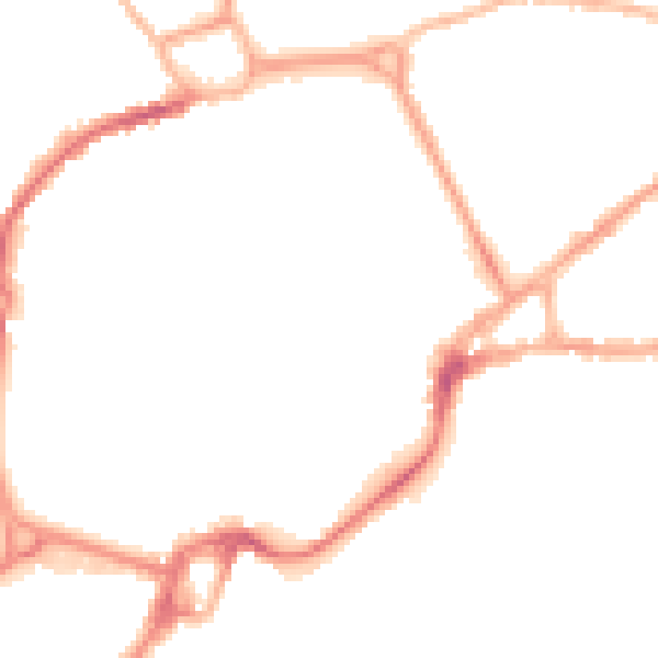 Night-time road noise heatmap for PO19 1YA
