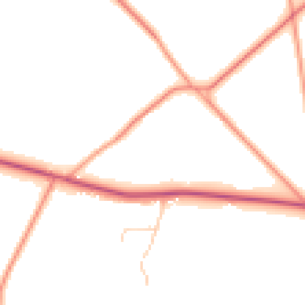 Daytime road noise heatmap for PO19 3BZ