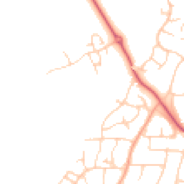Daytime road noise heatmap for PO19 3FP