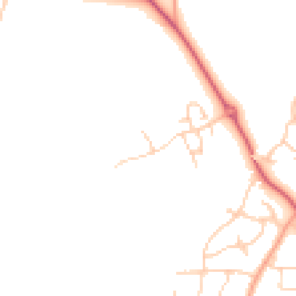 Daytime road noise heatmap for PO19 3GA