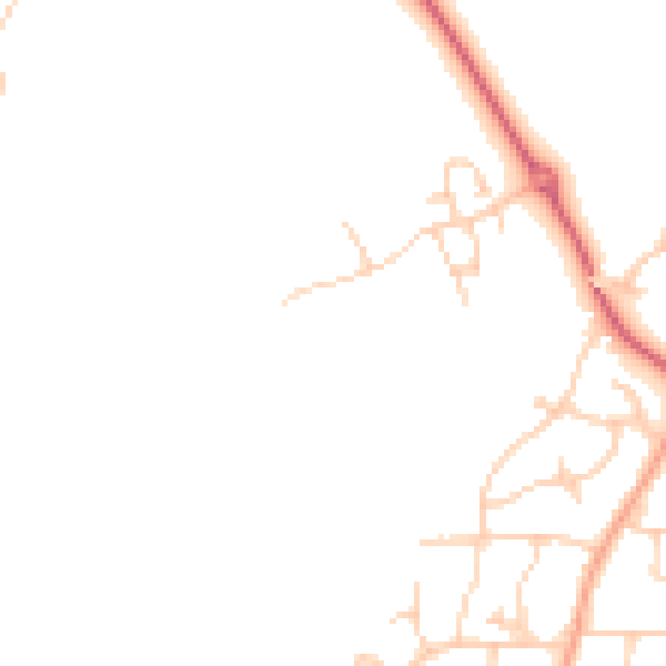 Daytime road noise heatmap for PO19 3GR