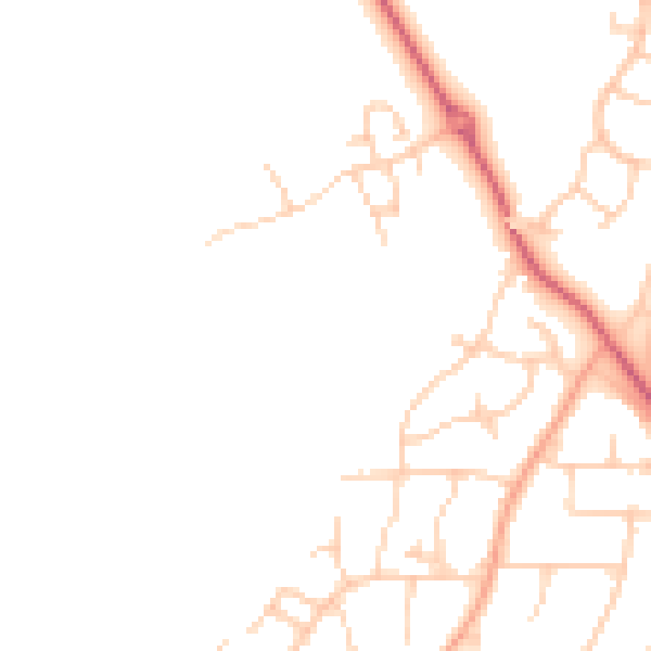 Daytime road noise heatmap for PO19 3GZ