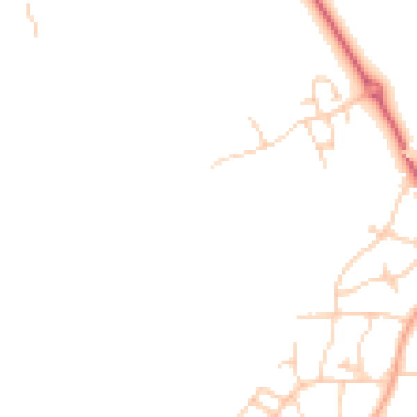 Daytime road noise heatmap for PO19 3HD