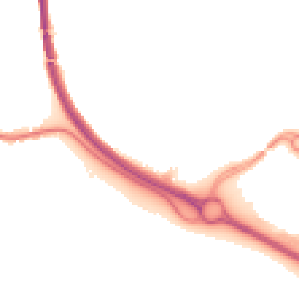 Night-time road noise heatmap for PO19 3RN