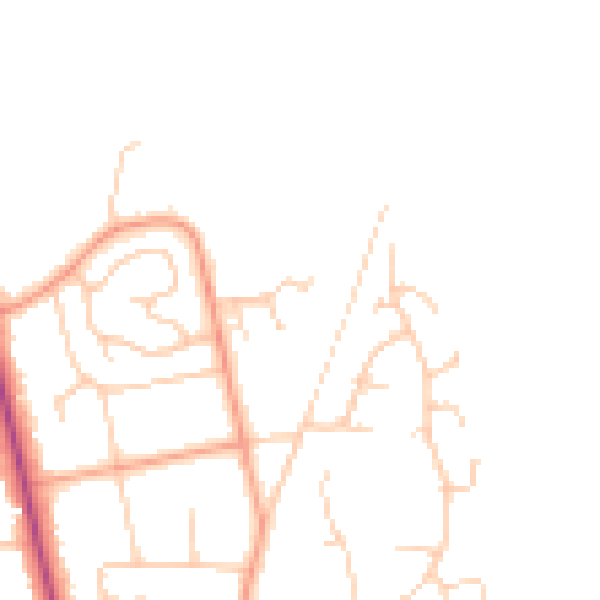 Daytime road noise heatmap for PO19 5PH