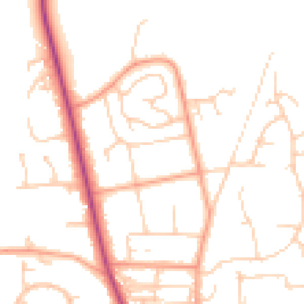 Daytime road noise heatmap for PO19 5QD