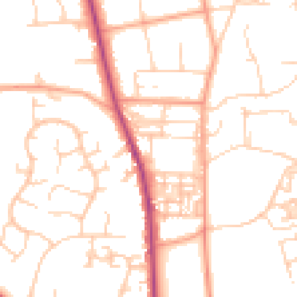 Daytime road noise heatmap for PO19 6DE