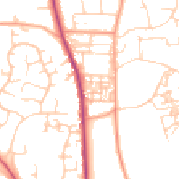 Daytime road noise heatmap for PO19 6DN
