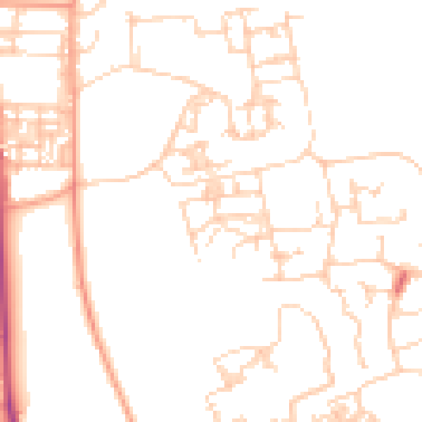 Daytime road noise heatmap for PO19 6ES