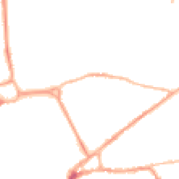 Night-time road noise heatmap for PO19 6FG