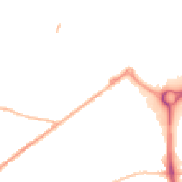 Night-time road noise heatmap for PO19 6XQ