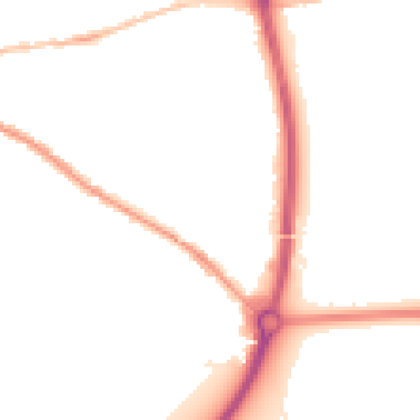 Night-time road noise heatmap for PO19 7BZ