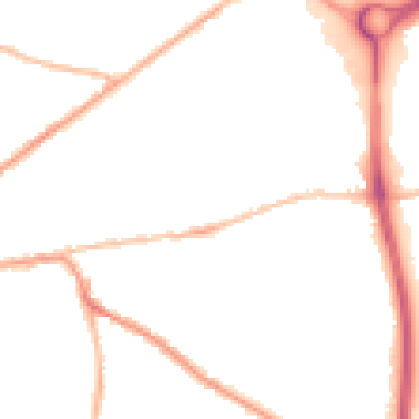 Night-time road noise heatmap for PO19 7GJ