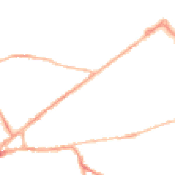 Night-time road noise heatmap for PO19 7NW