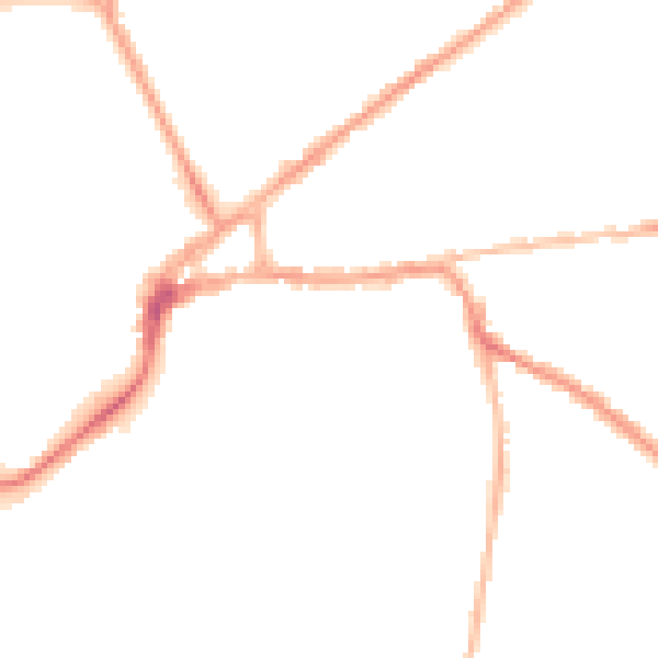Night-time road noise heatmap for PO19 7PA