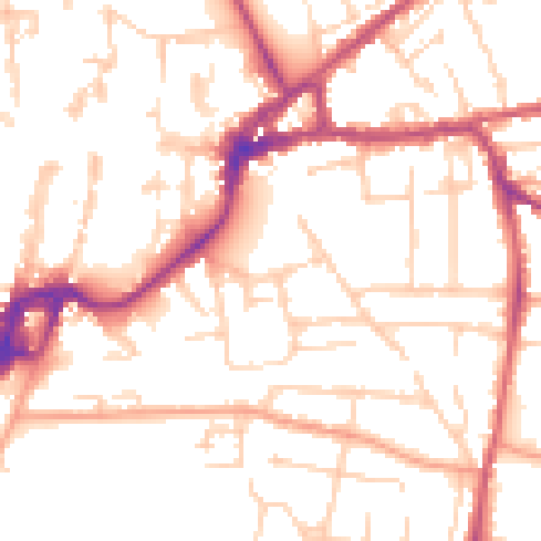 Daytime road noise heatmap for PO19 7PH