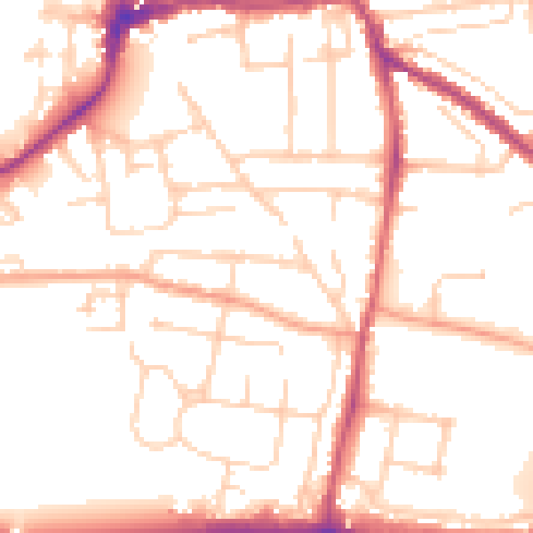 Daytime road noise heatmap for PO19 8AR