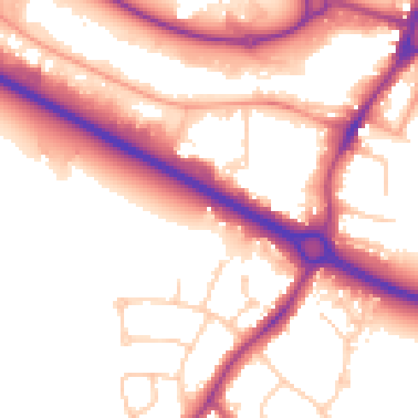 Daytime road noise heatmap for PO19 8FH