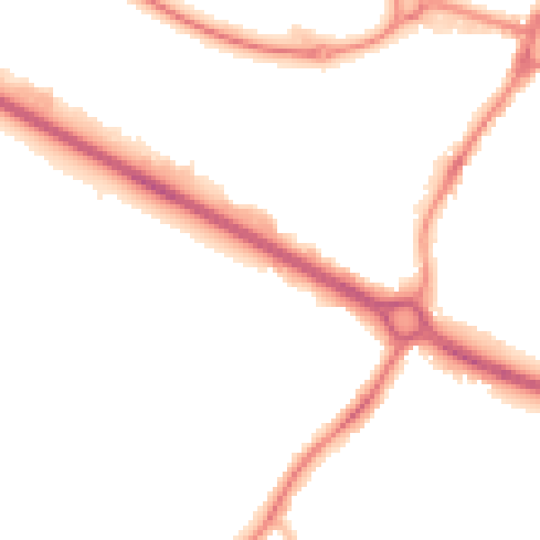 Night-time road noise heatmap for PO19 8FH