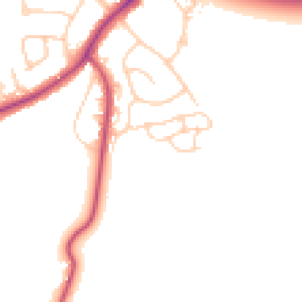 Daytime road noise heatmap for PO19 8FQ
