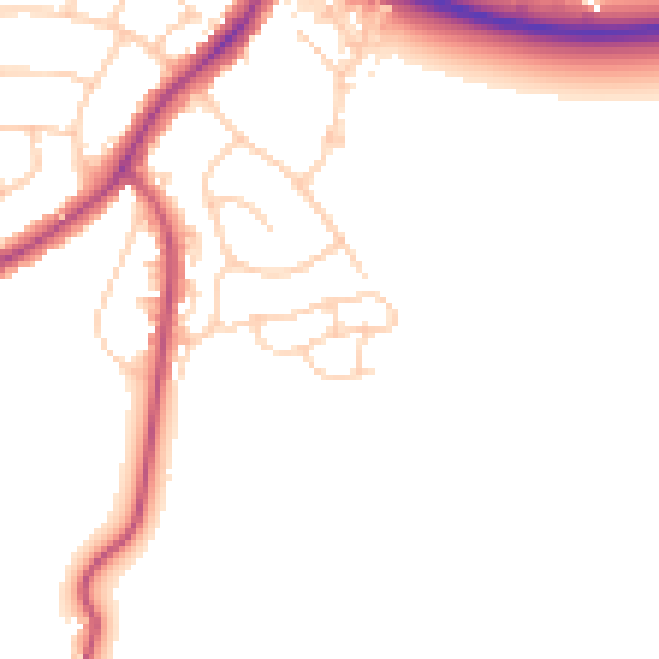 Daytime road noise heatmap for PO19 8GJ