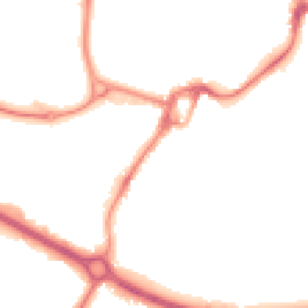 Night-time road noise heatmap for PO19 8PD