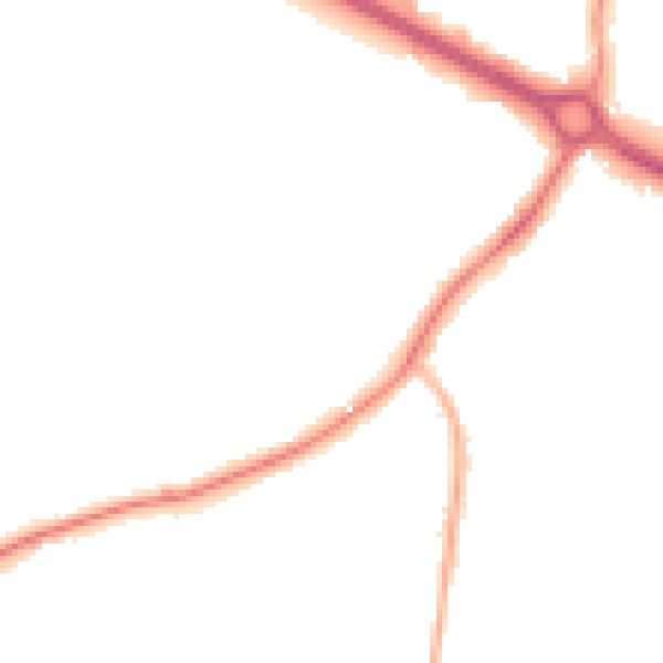 Night-time road noise heatmap for PO19 8QU