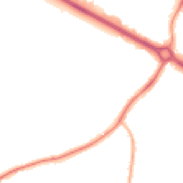 Night-time road noise heatmap for PO19 8RF