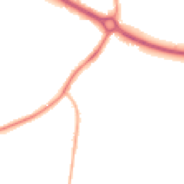 Night-time road noise heatmap for PO19 8RY