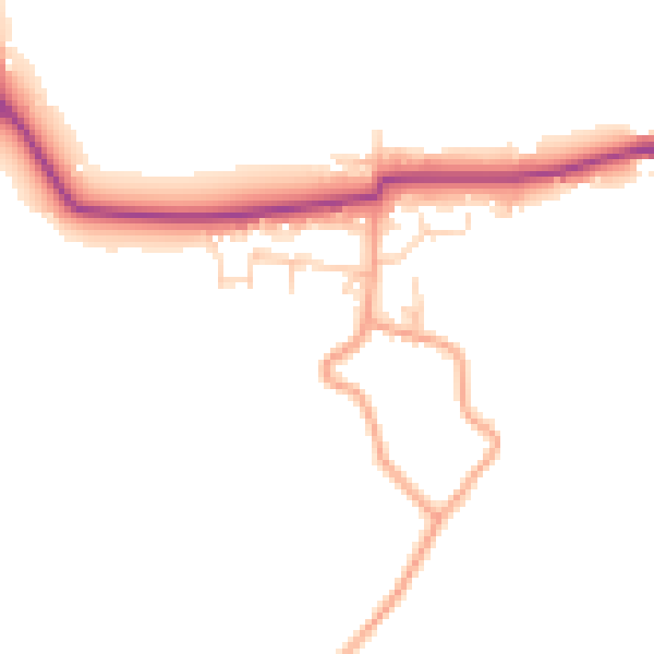 Daytime road noise heatmap for PO20 1JJ