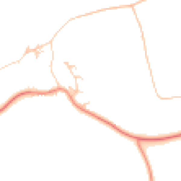 Daytime road noise heatmap for PO20 2AB
