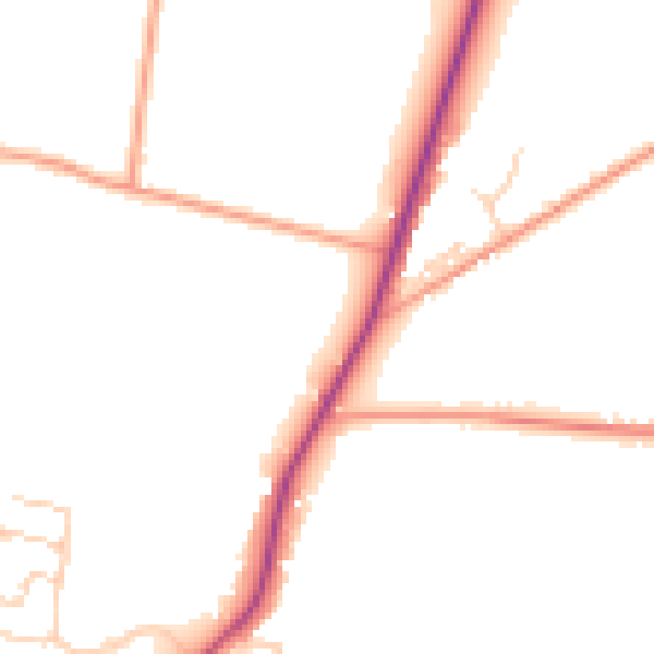 Daytime road noise heatmap for PO20 3BE