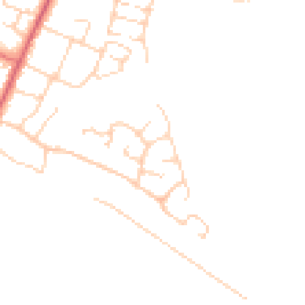 Daytime road noise heatmap for PO20 8JY