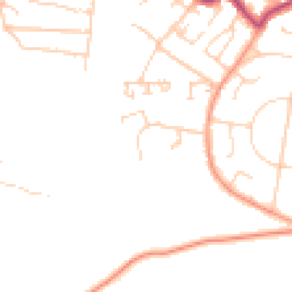 Daytime road noise heatmap for PO33 1BG